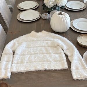 Cozy White Fuzzy Sweater